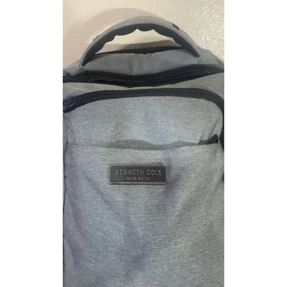 Kenneth Cole New York Backpack Heather Gray Multi Pocket Travel Commuter Bag